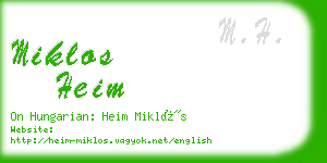 miklos heim business card